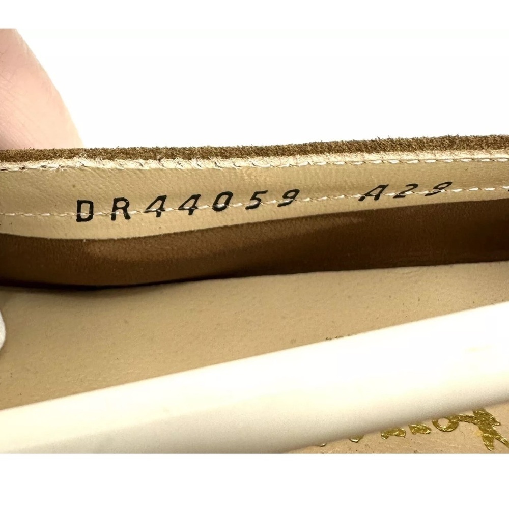 NEW Salvatore Ferragamo Suede Logo Wedge Shoes Womens 5.5 Reg Width Tan Brown - Picture 9 of 12